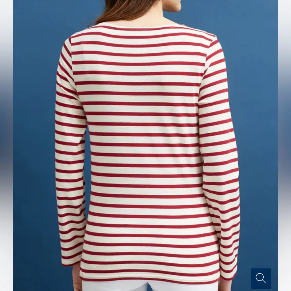 SAINT JAMES Authentic Breton Long Sleeves T-Shirt - Red&White M doen KULE style - Picture 3 of 12